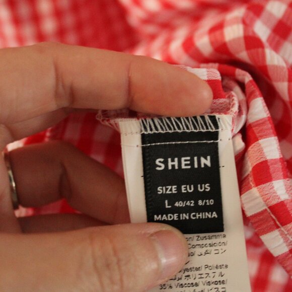 SHEIN Checkered Romper Size Large - Picture 7 of 8